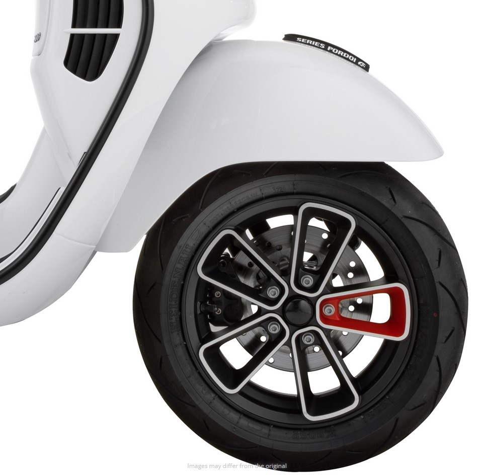 Jante avant/arrière 12" pour Vespa GTS/GTS Super/GTV/GT 60/GT/GT L 125-300cc, noir mat/rouge