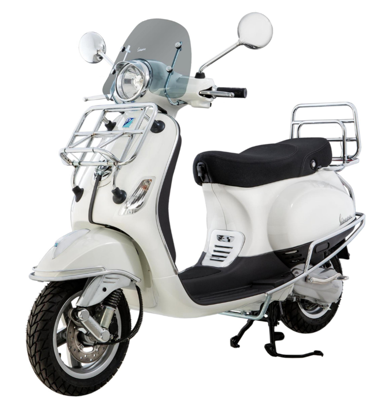 Porte-bagages arrière pour Vespa LX/LXV/S 50-150ccm, pliable, chrome