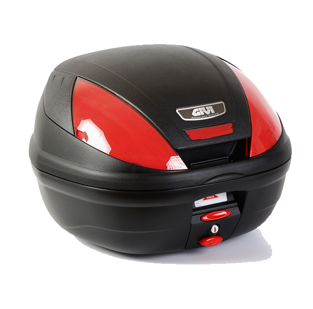 E370 Topcase MONOLOCK avec réflecteurs rouges et plaque d'origine Givi