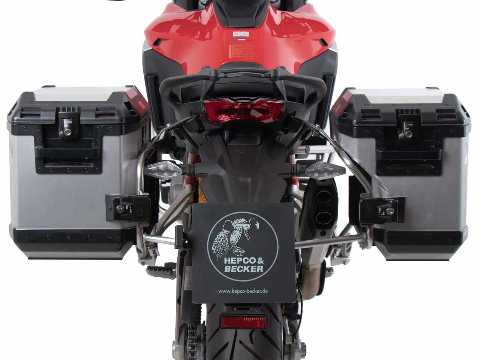 Kit de support de valises Cutout y compris kit de valises Xplorer Cutout argenté pour Ducati Multistrada V4 /S (25-)
