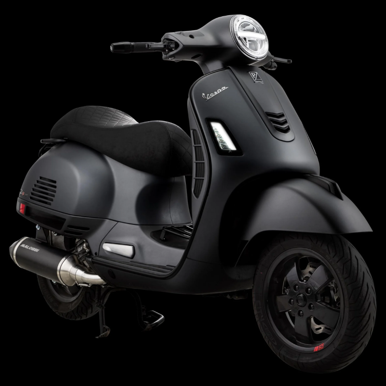 Selle sport "Black Editiont" pour Vespa GTS/GTS Super/GTV 125-300ccm (14-), noire surpiquée