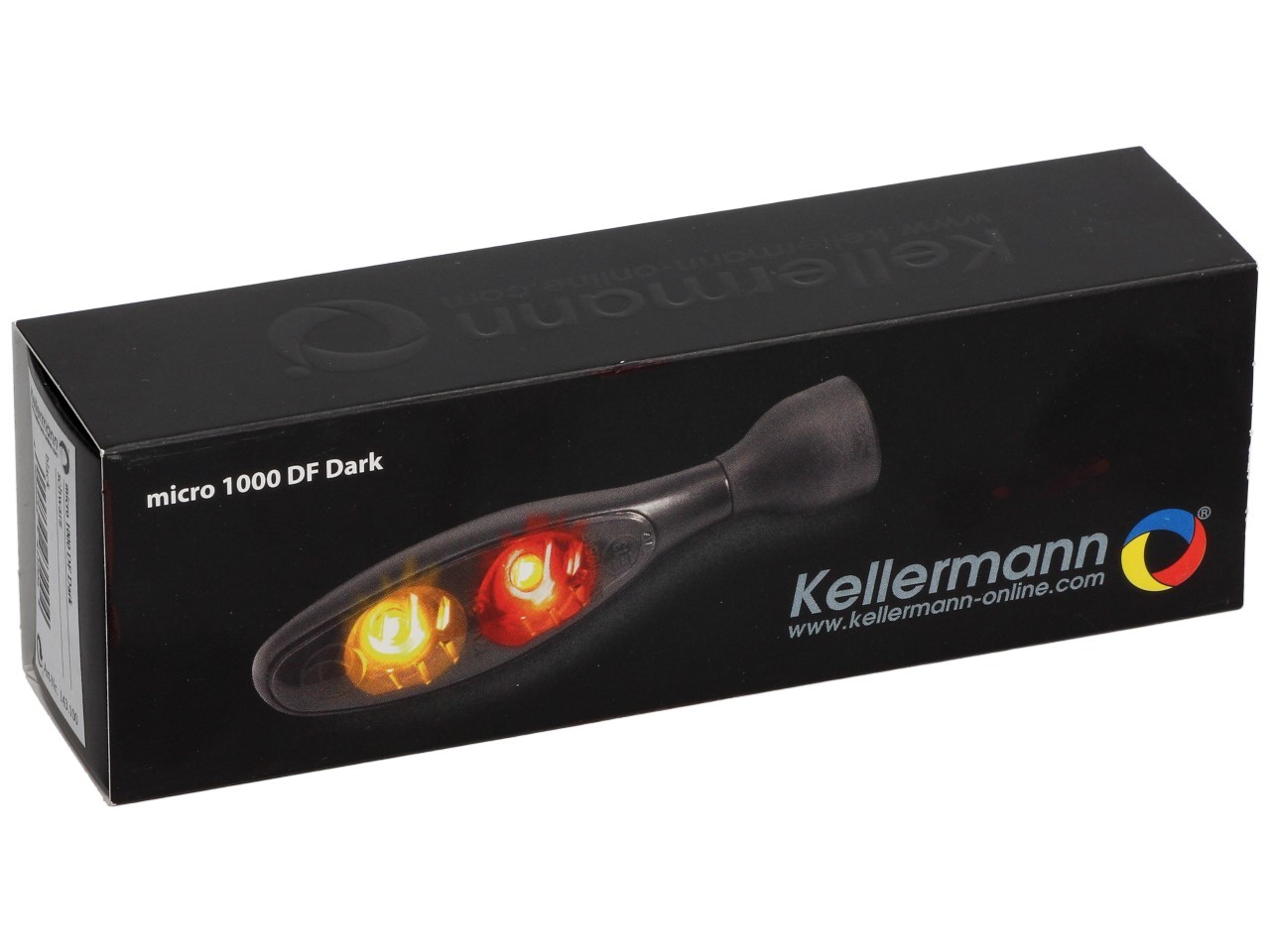 Clignotants Kellermann, feux arrière et stop, Micro 1000 DF Dark, acier, LED, HL/HR, 12 V, noir mat