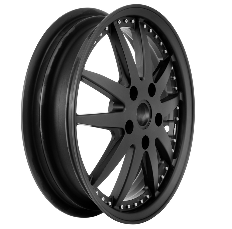 Jante Sport avant/arrière 12" pour Vespa GTS/GTS Super/GTV/GT/946 125-300cc, noire mate