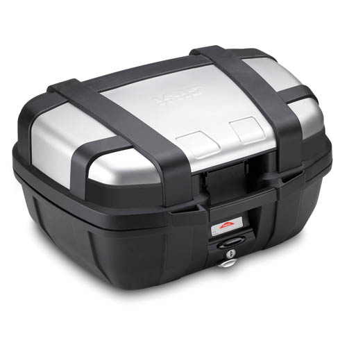 Trekker 52 litres MONOKEY valise top case avec housse alu argentée Givi
