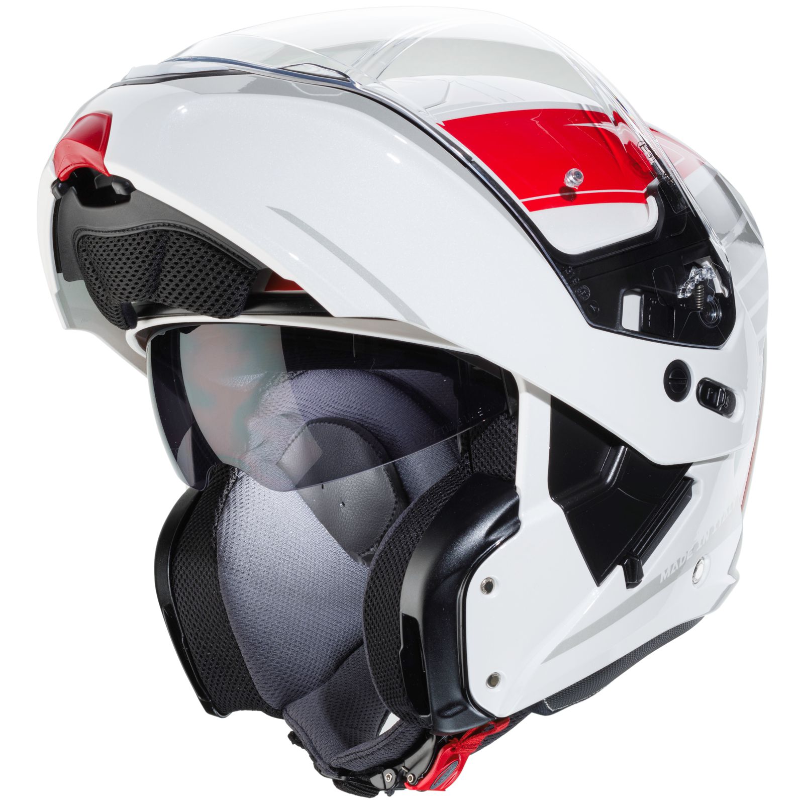 Caberg casque Horus Tribute, blanc/rouge-vert