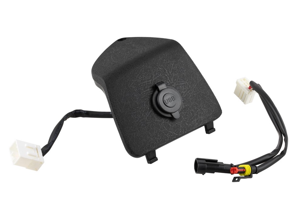 Cache-bagages gauche avec connexion USB pour Vespa GTS/​GTS Super/​GTV/​GT, noir