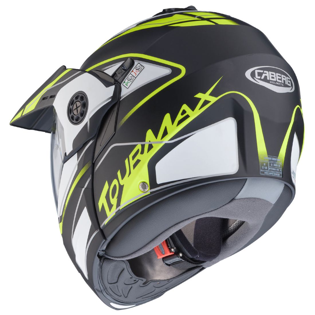 Caberg casque Tourmax Marathon, noir mat/blanc-jaune