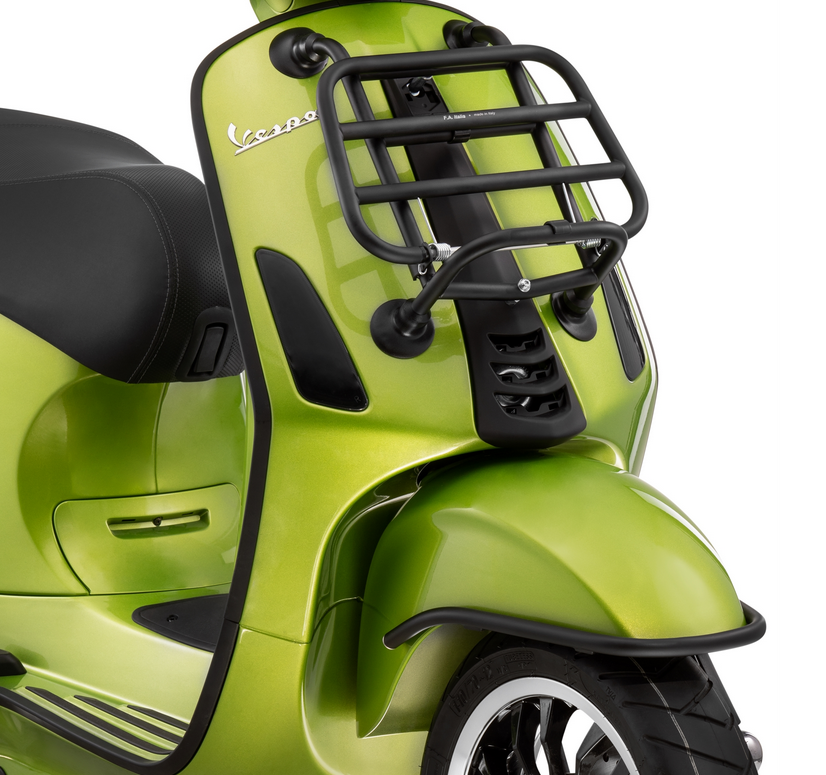 Porte-bagages avant pour Vespa Primavera /Sprint /Elettrica 50-150ccm, pliable, noir mat