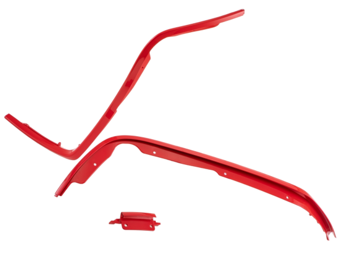 Tube mono fente bouclier de jambe rouge pour Vespa Primavera/Sprint 50-150ccm