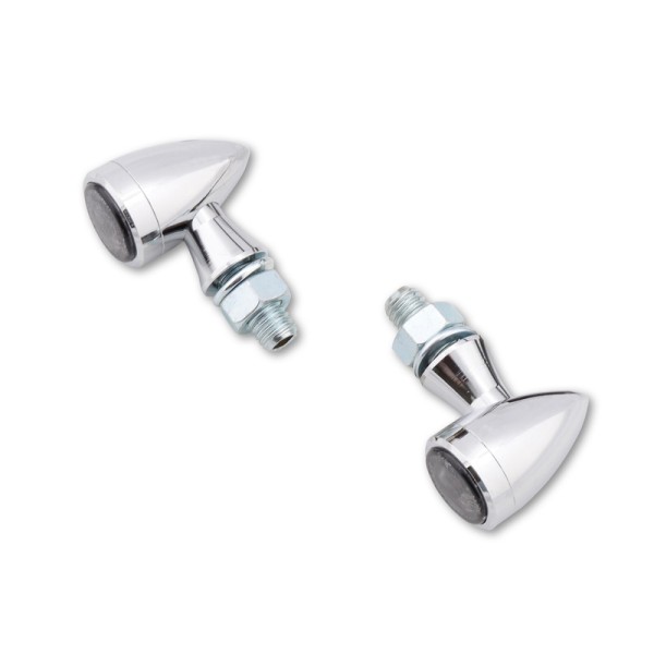 HIGHSIDER Smart Sixteen-Bullet LED Clignotants boîtier chromé / lentille gris fumée (paire), avant & arrière