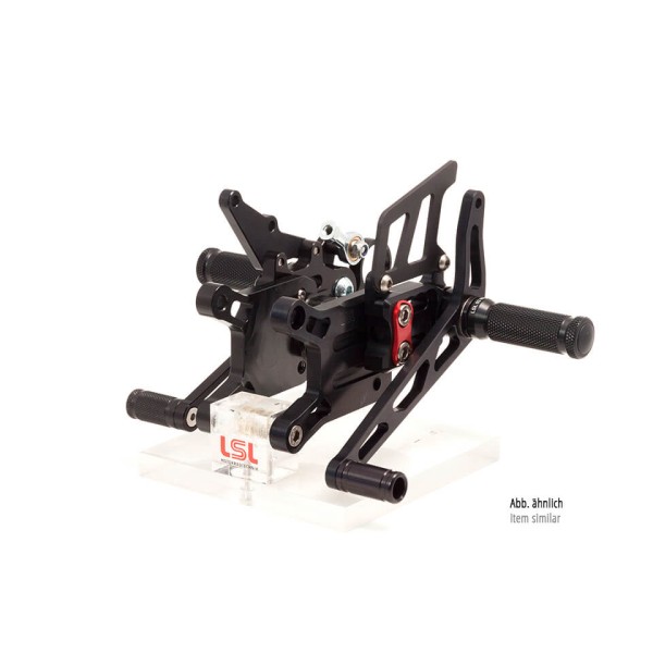 LSL 2Slide-Rastenanlage für Aprilia RSV4 R, RC, 2011-2016, schwarz-rot, ohne Straßenzulassung