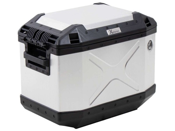 Valises latérales Alu Xplorer 40 Cutout gauche argenté Hepco & Becker