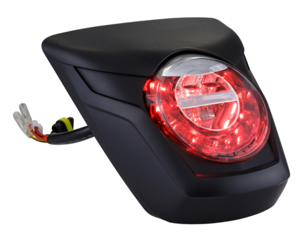 Feu arrière LED rouge pour Vespa Primavera/Sprint 50-150ccm, bord - noir mat