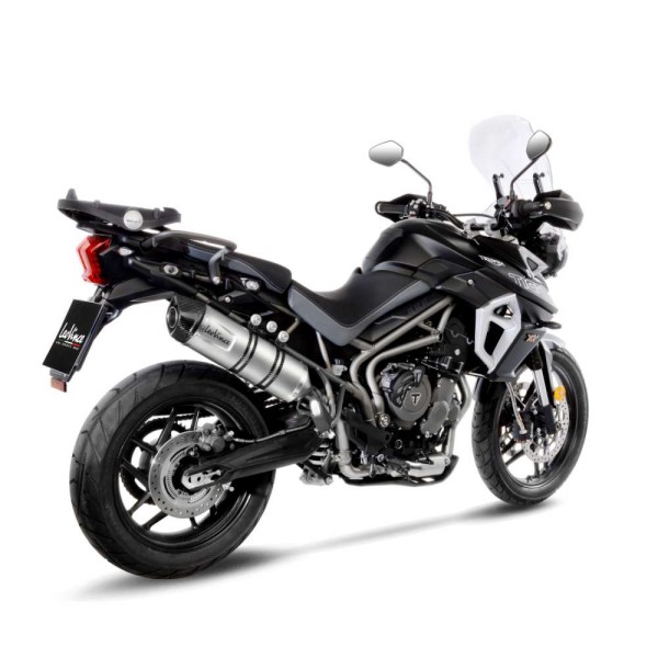 Système d?èchappement LeoVince LV One Evo pour Triumph Tiger 800, acier inoxydable argenté, slip on, Euro4, E-Gutacht