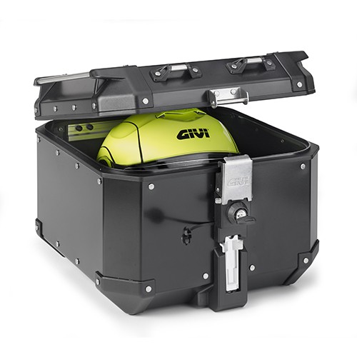 Trekker Outback 42 litres MONOKEY Valise Topcase aluminium noir Givi