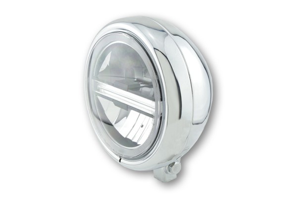 HIGHSIDER pro 5 3/4 pouces Phare Pecos Type 6 LED Chrome Avec TFL, E-approuvé (1pc)