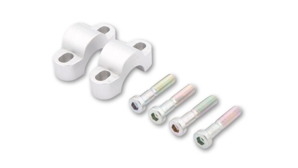 HIGHSIDER pro Réhausse de guidon argent 15 mm, Pour guidon Ø28,6mm