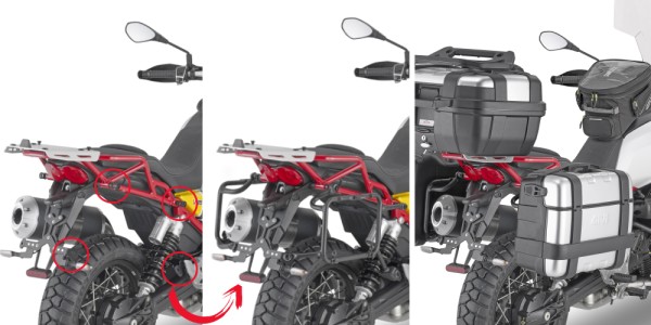Porte-bagages latéraux ONEFIT amovible pour Moto Guzzi V85 TT (année 19-) Givi