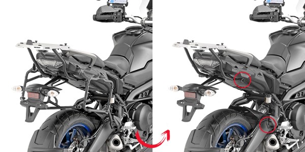 Support de valises latérales amovible pour Yamaha Tracer 900 / Tracer 900 GT (année 18-19) Givi