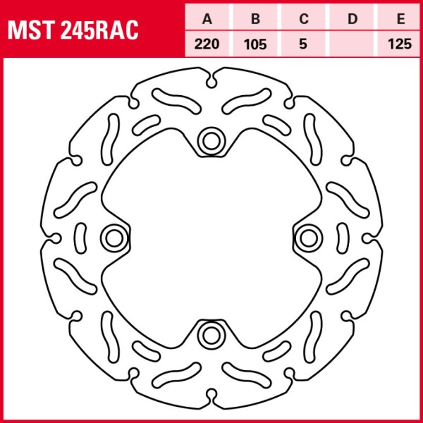 TRW Disque de frein arrière rigide MST245RAC