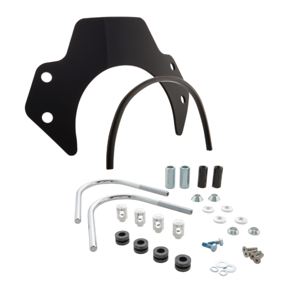Flyscreen pour Vespa GTS/GTS Super/GT/GT L 125-300ccm, support argenté, teinté noir
