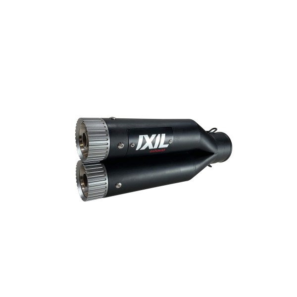 Silencieux IXIL Hyperlow black XL KTM Duke 690, acier inoxydable, Dualexit, homologué E