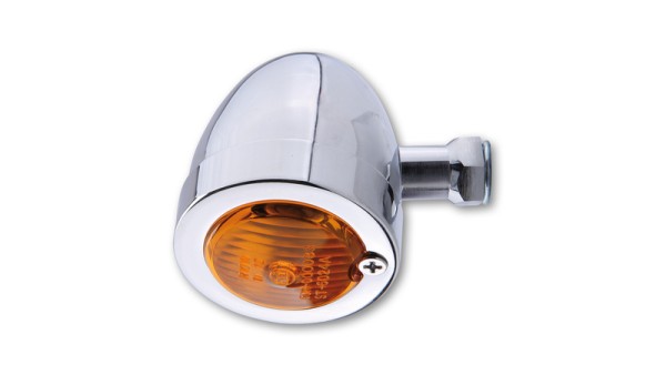HIGHSIDER Smart Bullet Flat Clignotants Boîtier chromé / Lentille orange (pièce), Avant & Arrière