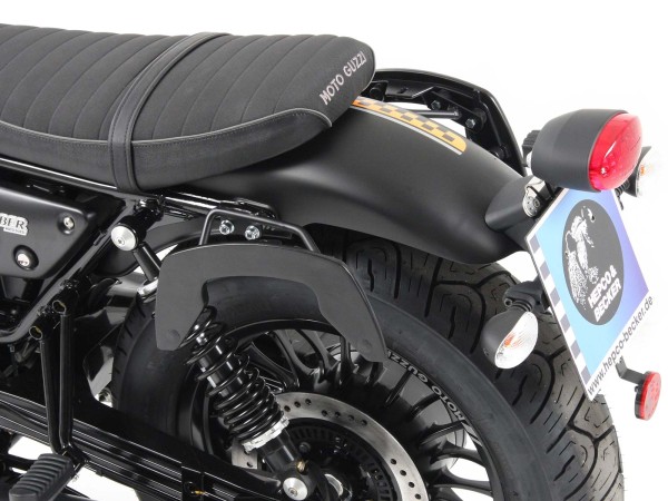 Supports latéraux C-Bow noirs pour Moto Guzzi V9 Bobber/Special Edition (21-) Hepco & Becker
