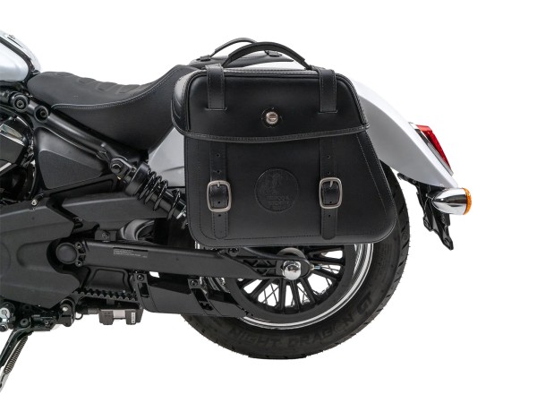 Kit de sacoches Cutout noir avec support pour Indian Scout Classic 1250 (25-) Hepco & Becker