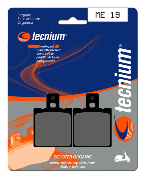 Plaquettes de frein organiques pour scooter Tecnium - ME19