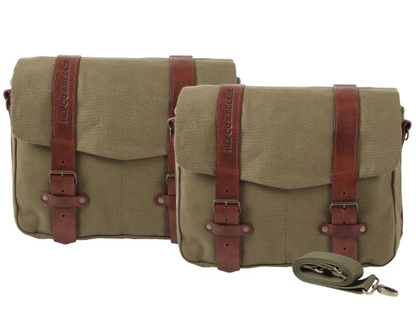 Set de sacoches de coursier LEGACY L/L vert pour porteur C-Bow Hepco & Becker