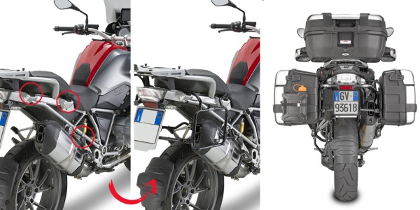 Support de valises latérales amovible pour BMW R 1200 GS Adventure (année 14-18) / R 1200 GS (année 13-18) / R 12