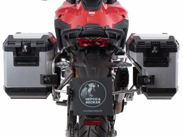 Kit de support de valises Cutout y compris kit de valises Xplorer Cutout argenté pour Ducati Multistrada V4 (25-)