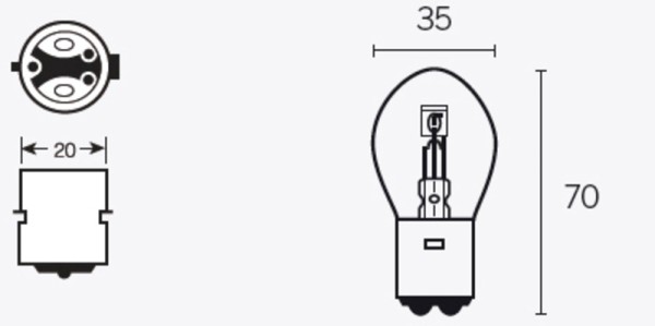 Ampoules Tecnium B35 12V 35/35W - x10