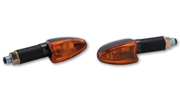 HIGHSIDER Smart Arrow ampoules mini-clignotants boîtier carbone / lentille orange (paire), avant & arrière