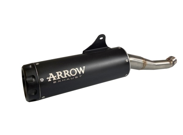 ARROW Auspuff REBEL DARK Sip-On mit Aluminium-Endkappe für Yamaha XSR 125 Modelljahr 2022-