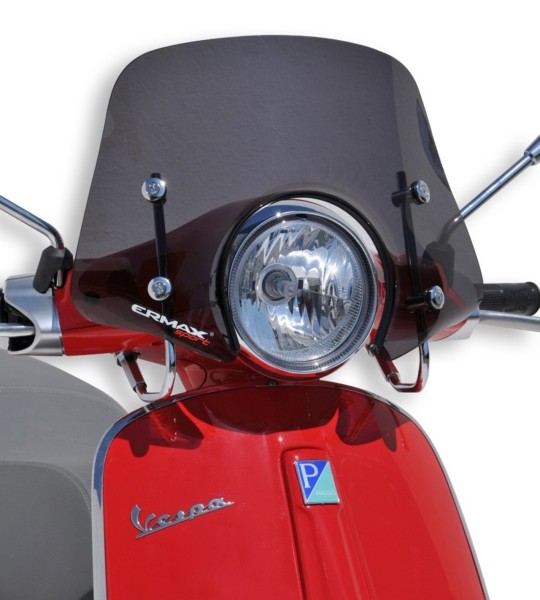 Pare-brise ERMAX Piccolo H 300 mm pour Vespa Primavera 50-150ccm 2T/4T, teinté/light black