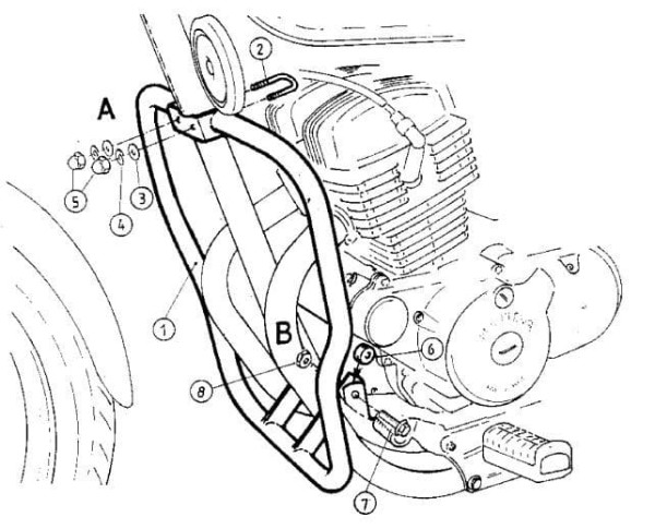 Arceau de protection moteur chromé pour Honda CA 125 Rebel (95-01) Hepco & Becker