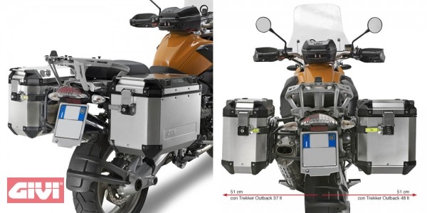 Givi Porte-coffre latéral en acier tubulaire Trekker Outback BMW R1200GS Bj.04-12