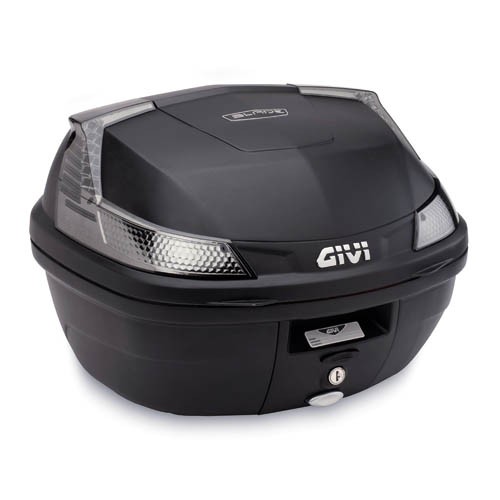 B37 BLADE TECH Topcase MONOLOCK noir avec plaque et réflecteurs transparents d'origine Givi