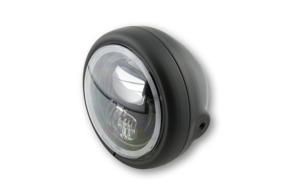 HIGHSIDER pro 5 3/4 pouces Phare Pecos type 7 LED noir Fixation latérale, Avec feu de positiontr