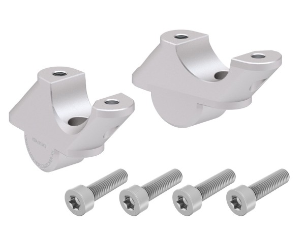 Réhausse de guidon H=30 mm avec déport 21 mm retour argent pour BMW R 1250 R (19-) Hepco & Becker