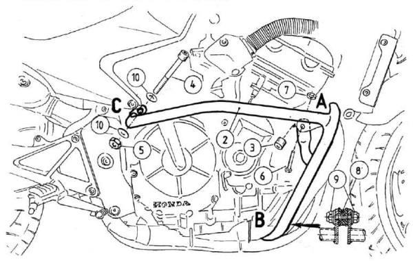 Arceau de protection moteur noir pour Honda CBF 600 (04-07) Hepco & Becker