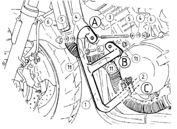 Arceau de protection moteur noir pour Honda CB 900 Hornet (02-05) Hepco & Becker