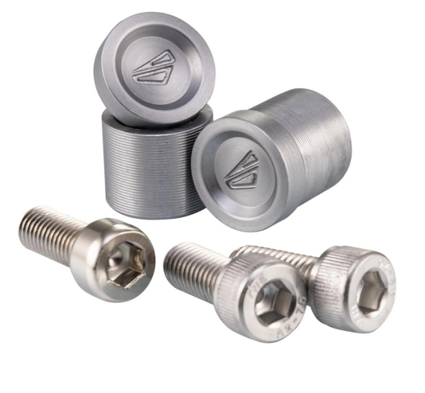 Cache trou de rétroviseur gauche & droit FABRICA pour Vespa, gris anodisé