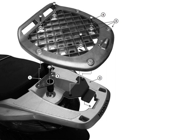 Support de top case pour Honda SH 300i (année 07-14) Givi