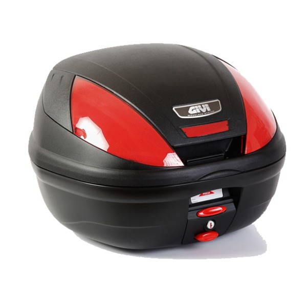 E370 Topcase MONOLOCK avec réflecteurs rouges et plaque d'origine Givi