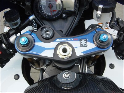 Décor de té de fourche, bleu pour Suzuki GSX-R1000 BJ. 2007-2008