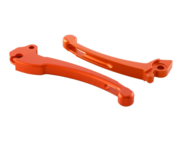 Kit levier sport embrayage/frein pour Vespa PX 125 -150ccm, HBZ Hengtong, droite/gauche, orange mat