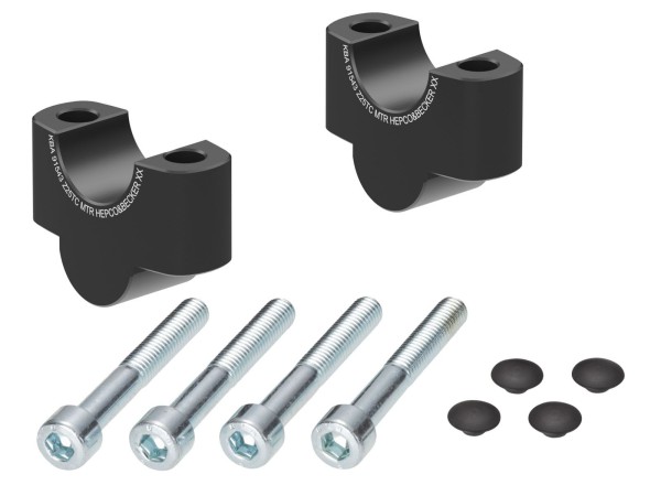 Réhausse de guidon H=25 mm noir pour Honda CMX 500 Rebel (17-) Hepco & Becker